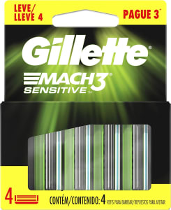 Carga Gillette Mach3 Sensitive - 4 Unidades