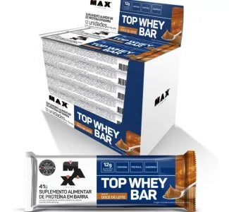 2 Pacotes - Suplemento Em Barra Max Titanium Top Whey Bar Proteínas Sabor Brigadeiro Em Caixa De 41ml 12 Un Pacote