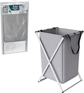 Organizador dobrável de roupas sujas com 1 compartimento, Cinza, ORG0709, Euro Home