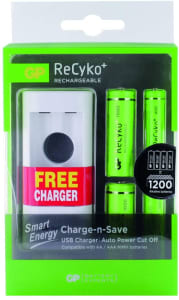 Pilha Recarregável Aa de 1000 Mah AAA 400 com Carregador Usb Gp