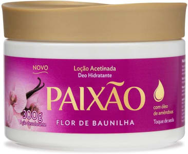 2 Unidades — Paixão Loção Hidratante Acetinada Flor De Baunilha Com Ação Desodorante 300G