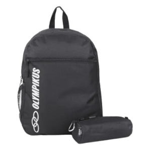 Kit Mochila Olympikus 16L + Estojo — Cor: Preto, Prata