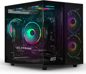 Gabinete Gamer DT3 HyperFlow, super compacto, tipo aquário em vidro temperado, M-ATX/Mini-ITX, suporta até 7 fans de 120mm, USB Type-C