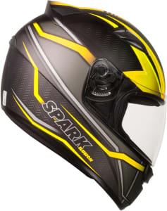 Capacete New Spark Ilusion , Ebf Capacetes, 58 /Preto Fosco/Amarelo