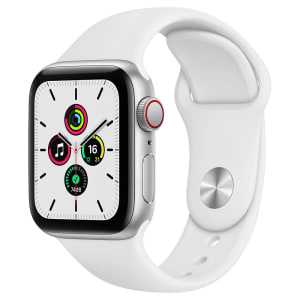 Apple Watch SE GPS + Celular 40mm Caixa Prateada de Alumínio com Pulseira Esportiva Branca