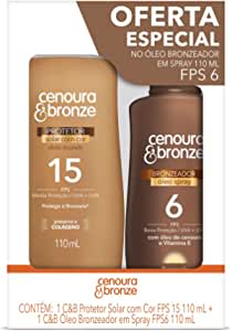 Kit Protetor Solar Cenoura E Bronze Corpo Com Cor FPS 15 110ml + Óleo Bronzeador