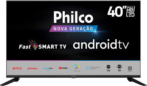Smart Android Google TV PHILCO 40" TV PTV40G71AGBL LED - GLOBO PLAY- YOUTUBE