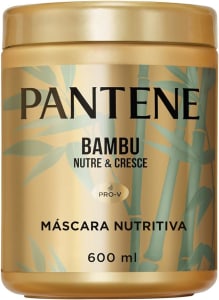 Pantene - Máscara Nutritiva Bambu Nutre e Cresce, com Óleo Capilar de Rícino e Cafeína, Tratamento Capilar Reparador, 600 ml