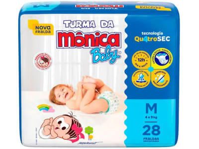 Fralda Turma da Mônica Baby Tam. M 4 a 9kg - 28 Unidades - Magazine Ofertaesperta