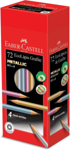 Lápis EcoLápis Metallic 4 Cores Sortidas 72 Unidades, Faber-Castell