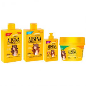 Kit Completo Muriel Alisena: Shampoo 300ml + Condicionador 300ml + Máscara 300g + Finalizador 100g