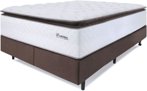 Cama Box King Colchão Molas Ensacadas com Pillow Top Extra Conforto 193x203x72cm - Premium Sleep - BF Colchões