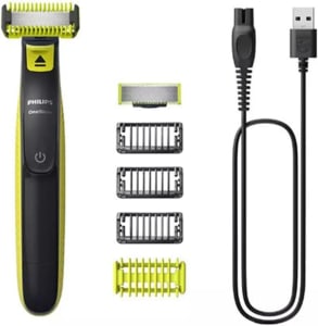 Aparador e raspador para rosto e corpo OneBlade com 4 pentes à prova dágua bivolt - QP2824/10 Philips