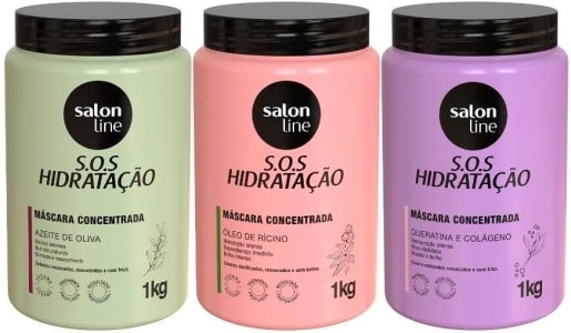Cronograma capilar para cabelo Cacheado SOS Hidratação Salon Line