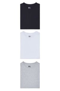 Kit 3 Camisetas Básicas Reserva - Preto+Branco