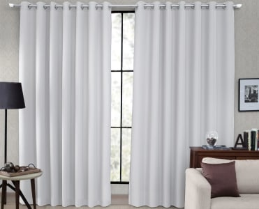 Cortina Tecido Blackout Blecaute Corta Luz Sala Quarto 80% 4,00 X 2,60m (Branco Gelo)