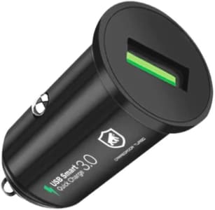 Carregador Veicular Universal Turbo One, Fast Charge e Quick Charge Qualcomm 3.0, 1 saída USB, Carregamento Rápido, Potência de 18W, Certificação Anatel Preto - Gshield