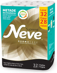 Papel Higiênico Neve Supreme - 32 Rolos