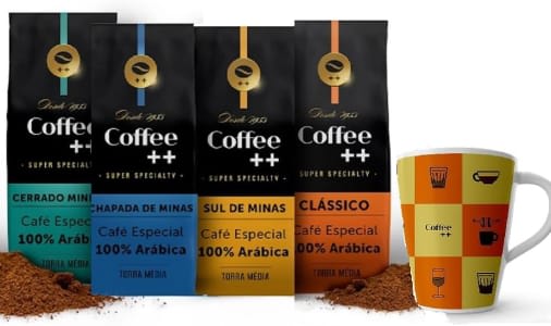 Kit Clássico e Fazendas Coffee Mais Café Super Especial Torrado e Moído 250g