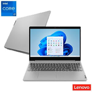 Notebook Lenovo IdeaPad 3i, Intel Core i7-1165G7, 12GB, 256GB SSD, Tela15,6", Windows 11, Prata, 82M...