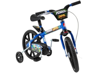 Bicicleta Infantil Aro 14 Bandeirante 3047 - Power Game Azul