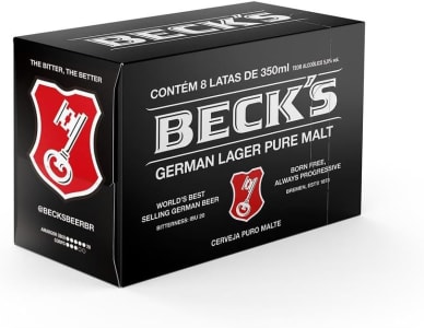 Pack Cerveja Becks Lata Sleek 350ml - Com 08 Unidades