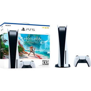 Kit Console PlayStation 5 (Com leitor de Disco) + Jogo Horizon Forbidden West (Digital) + Controle sem fio Sony DualSense