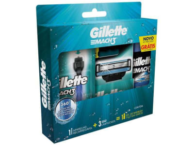 Kit de Barbear Gillette - Mach3 Aqua-Grip - Magazine Ofertaesperta