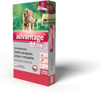 Antipulgas Advantage Max3 Bayer para Cães de 10kg até 25kg - 1 Bisnaga de 2,5ml