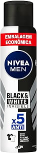 NIVEA MEN Desodorante Antitranspirante Aerossol Invisible Black & White 200ml - Proteção eficaz de 48 horas contra suor e mau odor, elimina 99,9% das bactérias e evita manchas em roupas