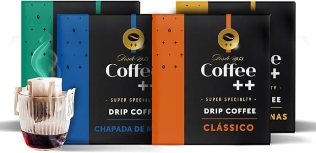 Café Especial Em Sachê Coffee Mais DRIP Coffee 100% Arábica - Torra Média - 4 x Caixa com 10 Unidades