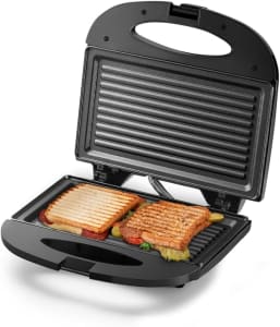 Sanduicheira Minigrill Gourmet 220V com 750W Chapa Dupla e com Revestimento Antiaderente Preta Multilaser - CE044