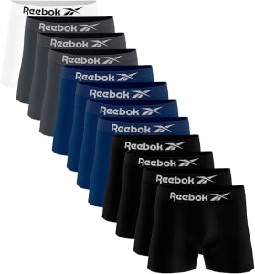 Kit 12 Cuecas Boxer Reebok Masculinas Microfibra Adulto Box Sem Costura