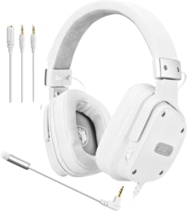 Fone de Ouvido Gamer Sades Snowwolf Multifuncional, Para XBOX One, PS4, Nintendo Switch, VR, Celular (Branco)