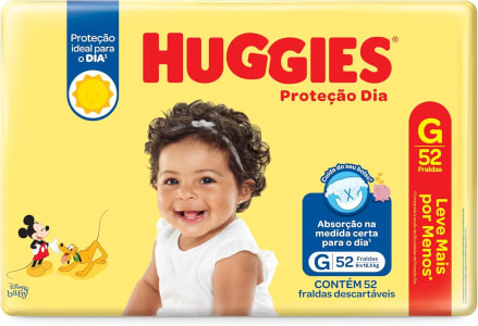 Huggies Fralda Proteção Dia Tam. G - 52 fraldas