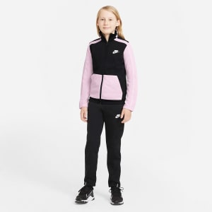 Agasalho Infantil Nike NSW Futura Poly Cuff TS - Preto+Rosa