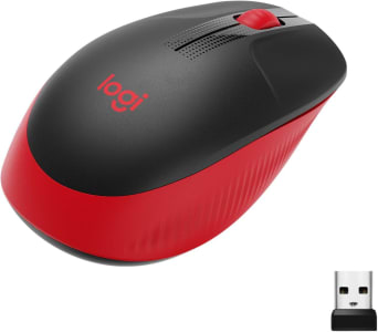 Mouse sem fio Logitech M190 com Design Ambidestro de Tamanho Padrão, Conexão USB e Pilha Inclusa - Vermelho