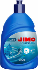 JIMO Lava Louça Gel Detergente Concentrado Desengordurante Super Brilho Limpeza Biodegradável Rende 20 lavagens 500g