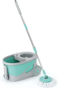 Mop Giratório Ciclone Balde 20 litros com cesto inox e Rodinhas MOP7290 Flash Limp