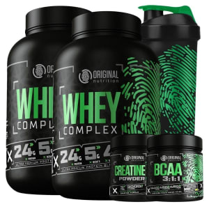 Kit 2X Whey Complex + Bcaa + Creatina + Shaker 600 ml