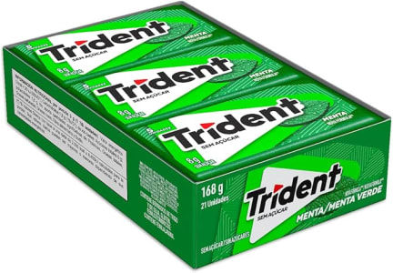 Chiclete Trident Menta Sem Açúcar - Caixa com 21 unid. de 8g