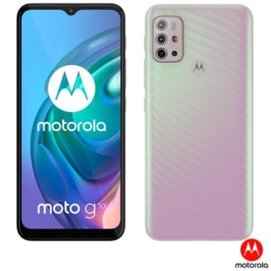 Smartphone Moto G10 Branco Floral, com Tela de 6,5", 4G, 64GB e Câmera Quádrupla de 48 MP+8 MP+2 MP+2 MP - XT2127-1