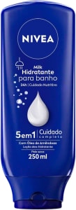 NIVEA Hidratante para Banho Milk 250ml - Hidrata profundamente a pele durante o banho, é rapidamente absorvido pela pele molhada e não precisa aplicar outro hidratante depois do banho