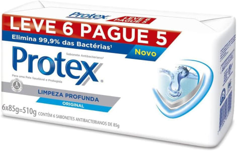 2 Unidades - Sabonete em Barra Protex Limpeza Profunda 85g 6 Unidades (Total 12)