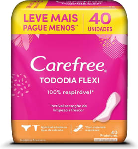 2 pacotes - Protetor Diário Todo Dia Flexi sem Perfume Carefree 40 Unidades