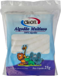 3 Pacotes - Algodao Clinoff Multiuso Clin OFF 25g