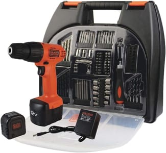 Black Decker Furadeira e Parafusadeira, Kit Parafusadeira, Maleta e Carregador Bivolt, Modelo 1K100, 12V