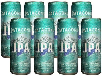 Cerveja Patagônia Puro Malte IPA 8 Unidades Lata - 350ml - Cerveja