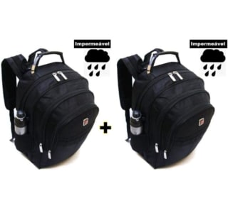 Kit 2 Mochilas Viagem Impermeavel Reforçada Preto - L899 - Mochilas - Magazine Ofertaesperta