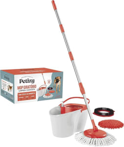 Mop Giratorio Limpeza Completa, PET1607, PETIZY, Cor: CORAL